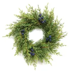 Blue Berry Wreath for Front Door Natural Cedar Greenery Winter Holiday Decor