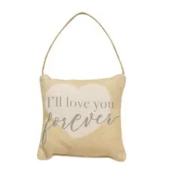 I'll Love You Forever Pillow Ornament with Heart Design for Home Decor