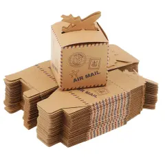 50pcs Travel Theme Airplane Kraft Paper Bag Wedding Favor Paper Bag Sweets Chocolate Candy Boxes Gift Boxes Wedding Birthday Party Favor