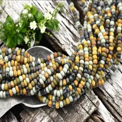 6/0 Aged Matte Bonzai Picasso Mix Seed Beads (22" Strand)