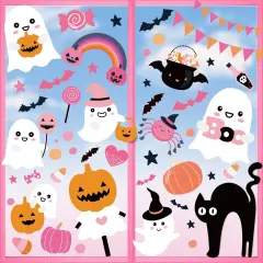 Pink Halloween Window Clings Decorations Cute Window Decals