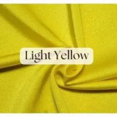 1 Yard Shiny Milliskin Nylon Spandex 4 Way Stretch Light Yellow Fabric for Partywear 60" Width