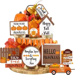 20 Pcs Fall Tiered Tray Decor Thanksgiving