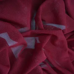 1 Yard Poly Spandex Mesh Solid Fabric Lightweight Stretch 58/60 Inches Wide Burgundy Dark-R