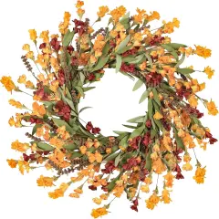 24 Inch Fall Wreath (Red Orange Yellow)