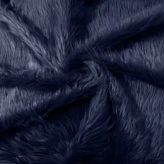 1 Yard Solid Faux Fur Fabric for Costumes, Decor, pillows & beddings Navy Blue
