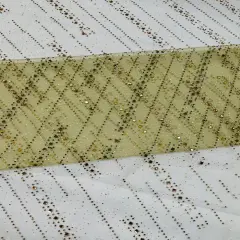 1 Yard Glitter Rhinestone Mesh Fabric Sheer Sparkle Material for Dresses, D&eacute;cor & Costumes Olive