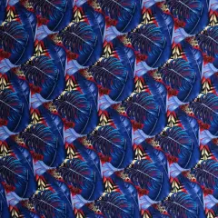 1 Yard Split & Banana Leaf with Traditional Tribal Design Rayon Poplin Fabric 44/45" Wide Purple & Red