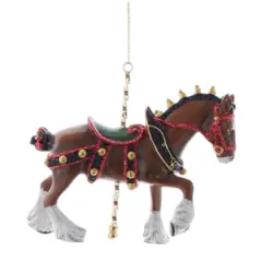 Holiday Clydesdale Carousel Horse Ornament