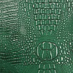 1 Yard Two Tone Gator Faux Leather Vinyl Fabric Upholstery Handbags Durable 56" Width Hunter Green/Silver