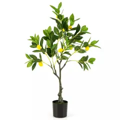 Artificial Lemon Tree 2.6 FT Tall Fake Plant Office Decor w/Lemon Fruits