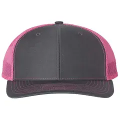 Richardson&reg; Snapback Trucker Cap Charcoal/ Pink