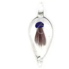 Royal Blue Luminescent Jellyfish Glass Teardrop Pendant