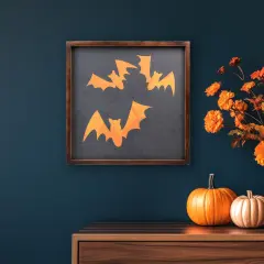 Northlight Halloween Bat Silhouettes Wall Hanging Decoration - 15.75" Black