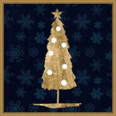 Blue Sophisticated Christmas II by Grace Popp Framed Canvas Wall Art