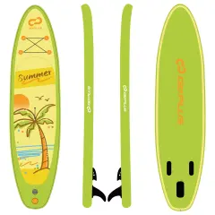 Goplus 10' Inflatable Stand Up Paddle Board 6'' Thick W/ Aluminum Paddle Leash Backpack Blue\Yellow