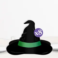 Big Dot of Happiness 3D Witch Centerpiece Table Decorations, Freestanding Pink and Green Birthday Decor, Witch Halloween Party Centerpieces - 8 Count