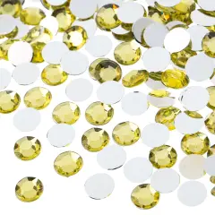 John Bead 8mm (SS39) Round Acrylic Flat Back Rhinestones, 1000pcs Yellow