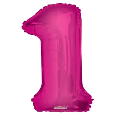 34" Numeral 1 Balloon - Pink, 1ct