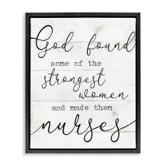 Stupell Industries Strong Women Nurses Spiritual Framed Floater Canvas Wall Art Black Floater Frame