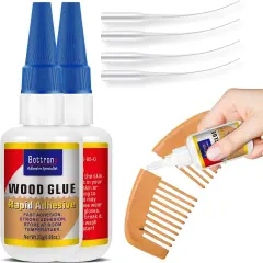 Wood Glue, 2 Pack Fast-Instant Super Glue for Wood, Clear Glue for Woodworking, Waterproof Cyanoacrylate Adhesives Ideal for Wooden Furniture, Wooden Product, Crafts, Floor, DIY