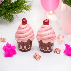 Ceramic Pink Cupcake Salt & Pepper Shakers, Wedding D&eacute;cor, Gift for Her, Gift for Mom, Kitchen D&eacute;cor, Bakery D&eacute;cor, Caf&eacute; D&eacute;cor