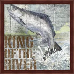 Open Season King Salmon by Art Licensing Studio 13" x 13" Framed Wall Art