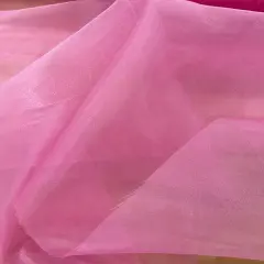1 Yard Bubblegum Pink Sheer Crystal Organza Fabric for Sewing and Event Decor 58/59 inches wide