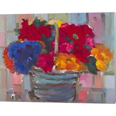 Basket of Flowers II by Hooshang Khorasani 20" x 16" Canvas Wall Art