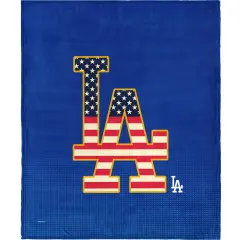 MLB Celebrate Series Silk Touch Sherpa Throw Blanket 50&times;60 Inches Los angeles dodgers