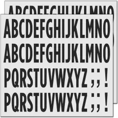 30 Sets, 1 inch - Black Vinyl Letter Alphabet Stickers