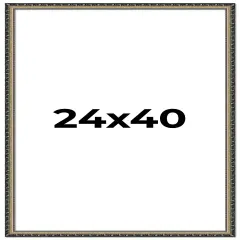 24x40 Museum-Quality Picture Frame with UV-Resistant Acrylic & Acid-Free Backing, Available in 4 Finishes - Gold, Silver, Bronze, and Black