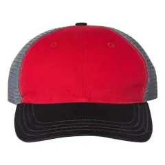 Richardson&reg; Garment Washed Trucker Cap Red Black