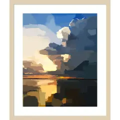 Abstract SeascapeI by Emily Kalina Wood Framed Wall Art Print