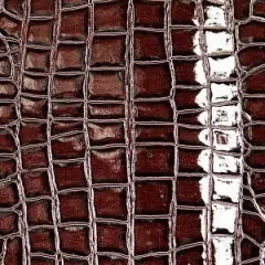 1 Yard Faux Crocodile Vinyl Fabric For Upholstery Handbags Wallets Crafts 54 Inch Width Dark Cgocolate