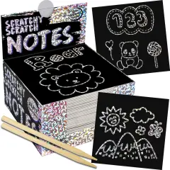 PURPLE LADYBUG Silver Holographic Scratch Art Mini Notes - Scratch Art for Kids, Summer Activities, Camping Games for Ages 4-8