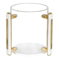 Lucite Clear Wash Cup with Gold Designed Handles