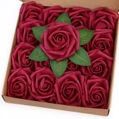 16Pcs Artificial Flowers Fake Roses with Stems