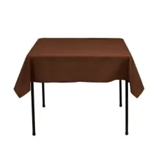 1 Yard Chocolate Square Tablecloth Washable Polyester for Square or Round Tables 60 x 60 Inch Width