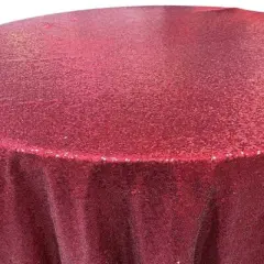 1 Yard Glitz Sequin Round Tablecloth 108 Inches Shiny Polyester Linen for Weddings and Events Burgundy