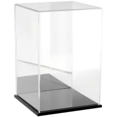 Plymor Clear Acrylic Display Case, 8" W x 8" D x 12" H Black (Mirrored)