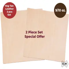 Veg Tan Tooling Leather 2 Piece Special Price 9/10 oz (3.6-4mm) Pre-Cut Shapes 6" to 48" Import AA Grade Natural Cowhide Leathercraft, Molding, Holster, Armour, Projects, Repair, Lining