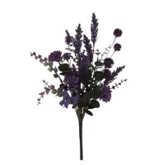 19" Artificial Purple Fall Mum and Berry Bush &ndash; Autumn Floral Pick-65175-PU