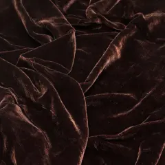 1 yard Exquisite Silk Rayon Velvet Fabric for Fashion, Cosplay & Home Projects 45 Inches Width Brown