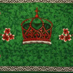 Kingdom of Tonga Crown Turtle Plumeria Sarong 72" L x 45" W Green