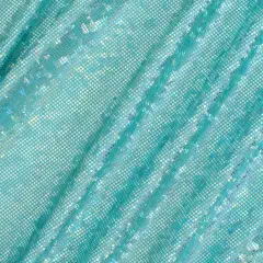 1 Yard Shatter Glass Hologram Stretch Nylon Spandex Fabric 4 Way 60" Width Mint Silver