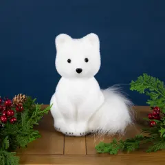 Northlight Sitting Artic Fox Pup Christmas Figurine - 7.5" White