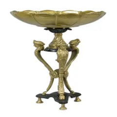 21 Inch Tall Brass Three Leg Compote Gold