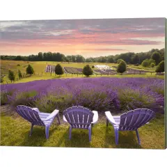 Lavender Chairs, Horton Bay, Michigan '14-color by Monte Nagler 20" x 16" Canvas Wall Art