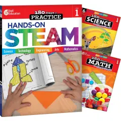 180 Days Books: STEAM, Science, & Math for Grade 1: Set of 3 Book